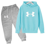 Kids Trendy Letter Print Spring Autumn Fashion Hoodie+Pants 2pcs Tracksuits 2-13Years Boys Girls Casual Outfits Children Clothes