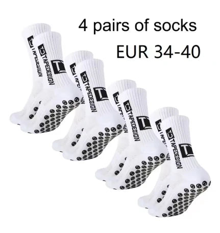 4 pairs of new TC mid tube glued football socks for sports training and competition, non slip and breathable socks