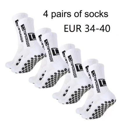 4 pairs of new TC mid tube glued football socks for sports training and competition, non slip and breathable socks
