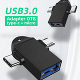 OTG Type C Adapter 2 in 1 Micro Usb to USB C Adapter Mobile Phone Flash Drive Reader Mouse Connector USB Cable Converter