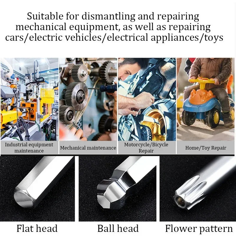 FUTE Allen Key Set L Wrench Kit for Allen Screw 9PCS Long Arm Hex Key Set 1.5mm To 10mm Hex Spanner Hand Tools Bicycle Repair