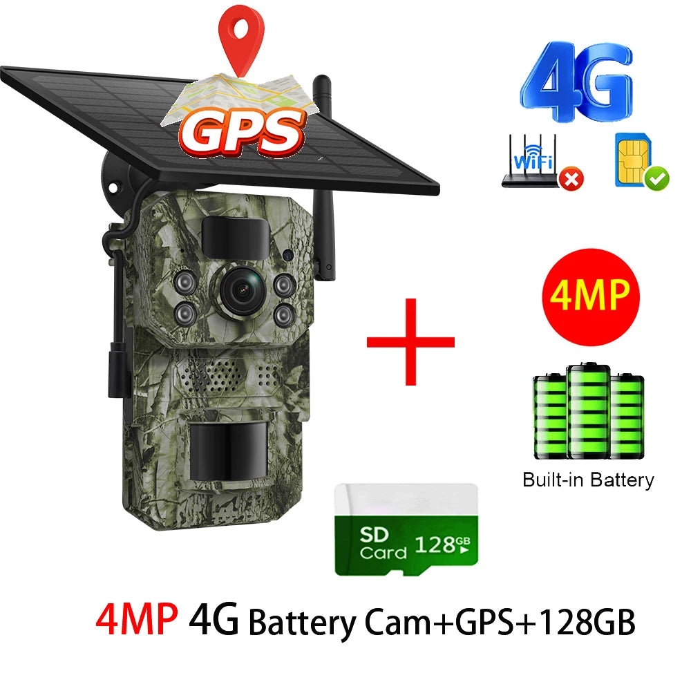 INQMEGA4G 2K 5MP PIR Motion Activated  Trigger Time Night Vision IP66 Hunting Trail Wildlife Battery Solar Camera Forest