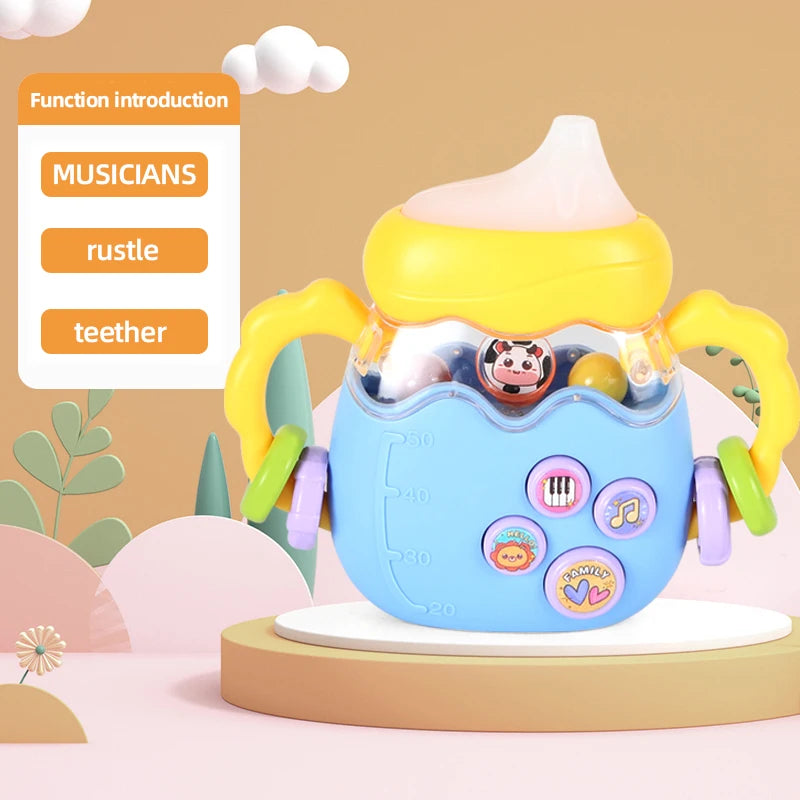 Juguete de biberón con sonajero musical para educación temprana para niños