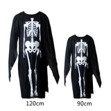 Halloween Death God Play Costume, Kids and Adults Horrible Skeleton Costume, Black Ghost Robe and Sickle, Enjoy Game Party