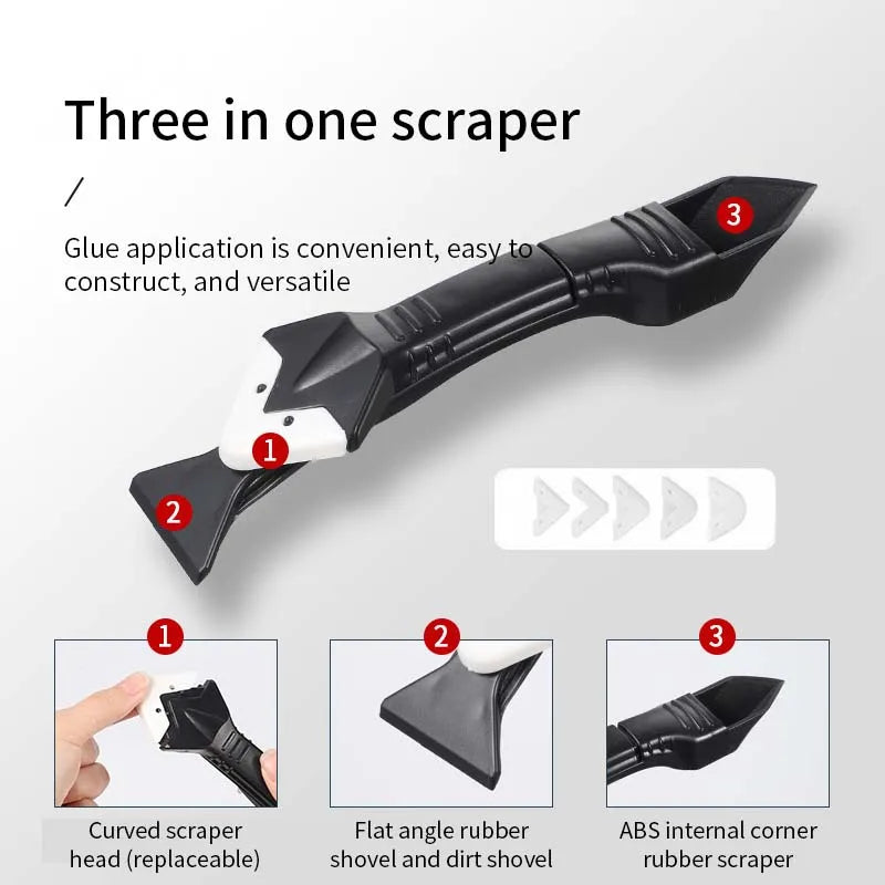 Caulking Finisher Tool Set, 5 in 1, Silicone Scraper, Smooth Sealant, Grout Kit, Floor Mold Removal, Hand Tool Set