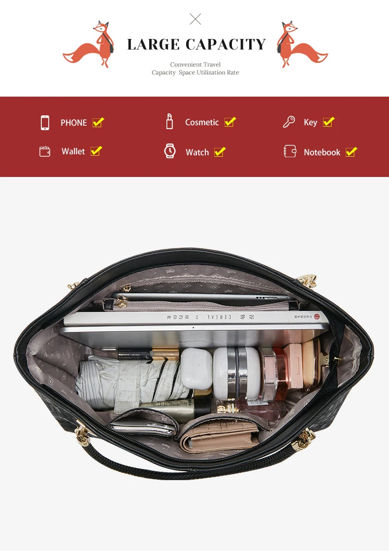 FOXER Genuine Leather Lady's Handbag Elegant Luxury Design Women Shoulder Bag Large Capacity Tote Bag Best Gift for Mom, Wife
