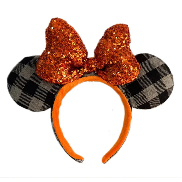 Disney grandes arcos sereia princesa minnie orelhas bandana lantejoulas arcos orelhas traje bandana cosplay de pelúcia adulto/crianças bandana presente