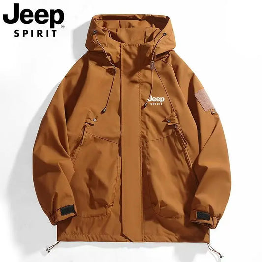 JEEP windbreaker jacket for both men and women, new Spring/Autumn 2026 style windproof hooded sport outdoor loose top