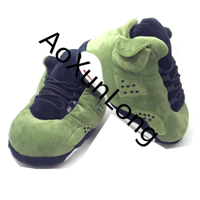 Unisex Warm Sneakers for Women Men Home Slippers House Floor Shoes Large Size Women Slippers One Size 35-44 Winter 