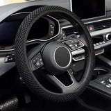Elastic Elastic Steering Wheel Cover, Warm in Winter, Cool in Summer, Universal 15 Inches (About 38.1 Cm), Microfiber Breathable