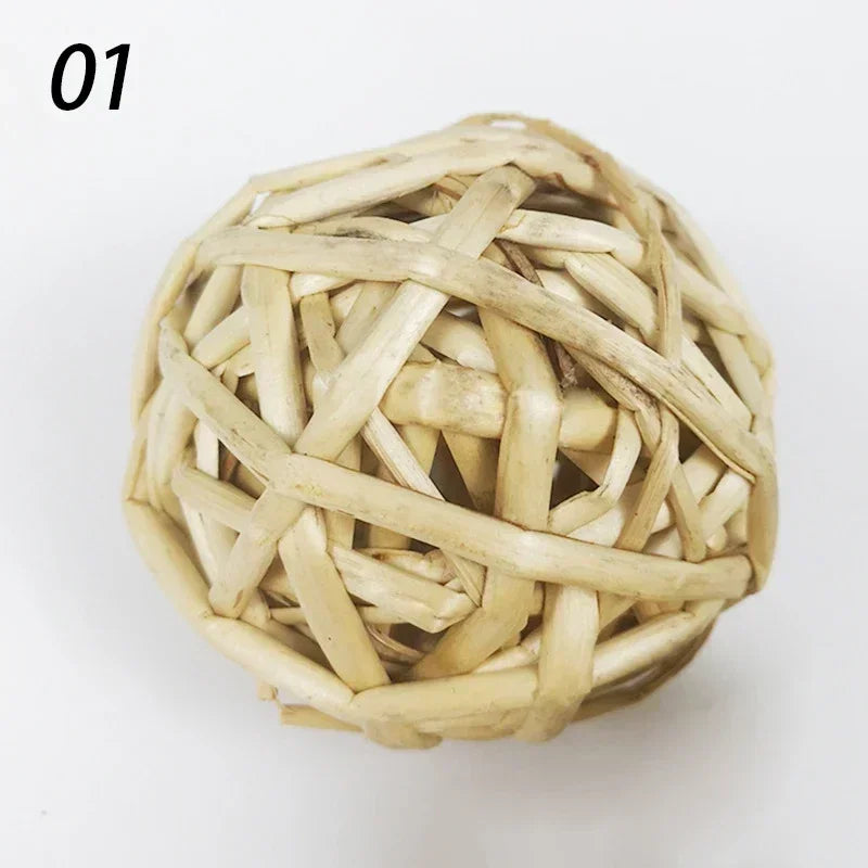 10 Styles 7CM Chewing Braided Ball Guinea Pig Rabbit Hamster Small Animal Play Pet Interactive Chew Toy Natural Grass Ball