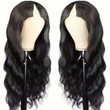 Peruca V-part cabelo humano ondeulado body wave-sem cola glueless