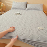 Waterproof Quilted Mattress Cover - Cotton Top, Antibacterial Fiber Fill, TPU Waterproof Layer - A-Class Health Standard