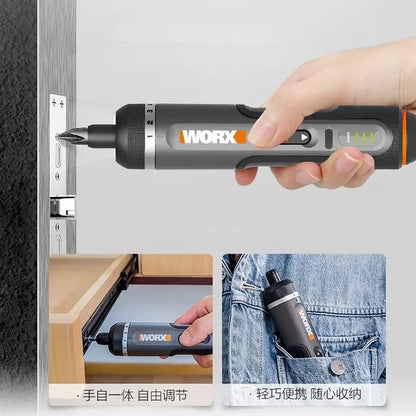 Juego de destornilladores eléctricos WORX WX242 de 4 V, destornilladores eléctricos inalámbricos inteligentes, recargables por USB, juego de 30 puntas, minitaladro, herramienta eléctrica