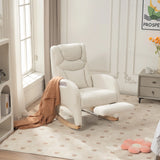 Anajqaqia Rocking Chair, Recliner, Living Room Chair with Armrests, Upholstered, Accent Chair for Bedroom, White Teddy Fabric
