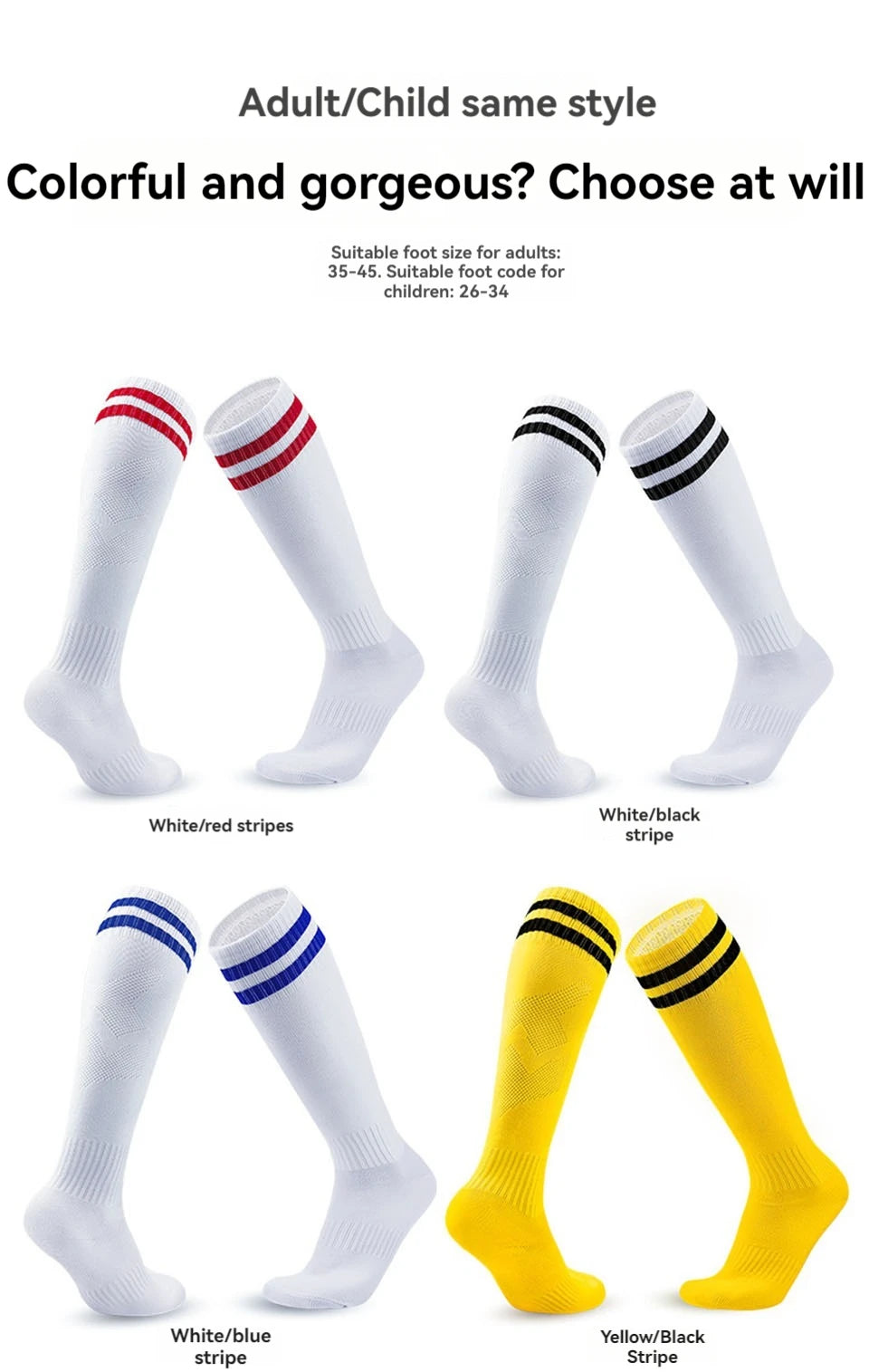 Loogdeel 1 Pair Soccer Socks Stripe Knee High Softball Baseball Team Sports Socks Breathable Football Socks for Kids Adults