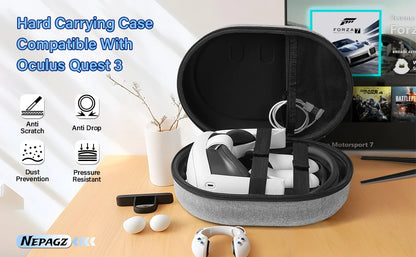 Hard Carrying Case Compatible with Oculus/Meta Quest 3, Suitable for Travel Portable Protection Accessories for Oculus Quest 3