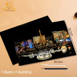 2 Sheets Scratch Paper Art Kit DIY Craft World Landmarks Animals City Scene Stylus Drawing Toy Adult Stress Relief Creative Gift