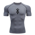 Camiseta deportiva de verano de secado rápido para hombre, camiseta de compresión de manga corta de segunda piel para gimnasio, entrenamiento, fitness, correr, ropa para hombre