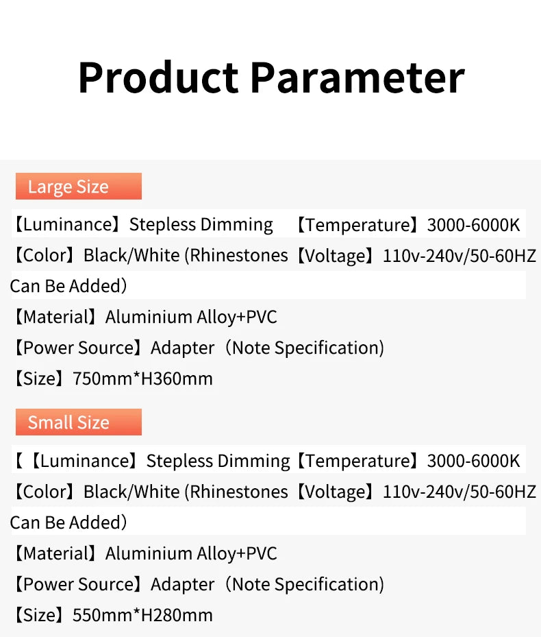 48W Half Moon Lamp For Nail Desk Dimmable 3000K-6000K Makeup Manicure Beauty Salon Touch Switch LED Light Half Moon Nail Lamp