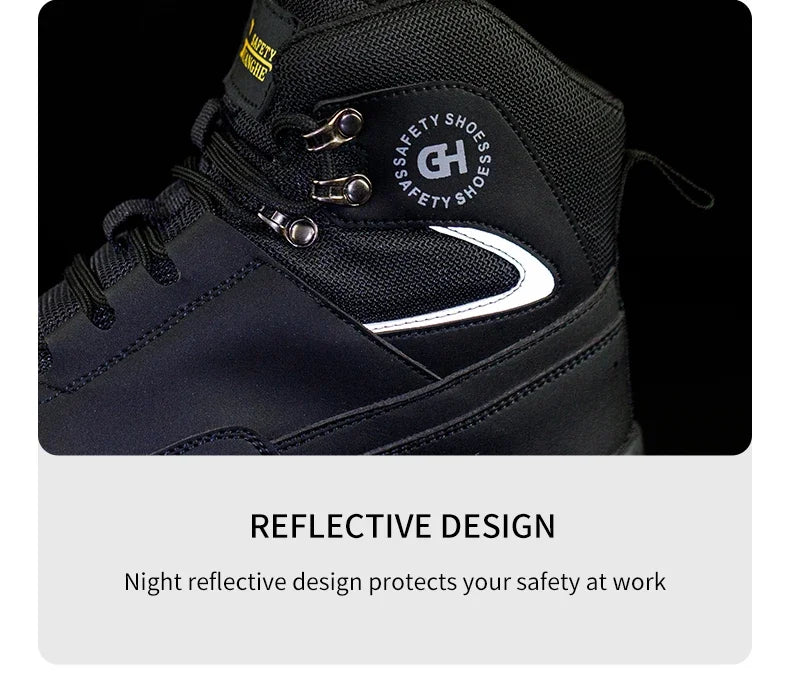 Botas de seguridad impermeables para el trabajo, para hombres y mujeres, indestructibles, antigolpes y antipinchazos, zapatos de seguridad protectores para hombres.