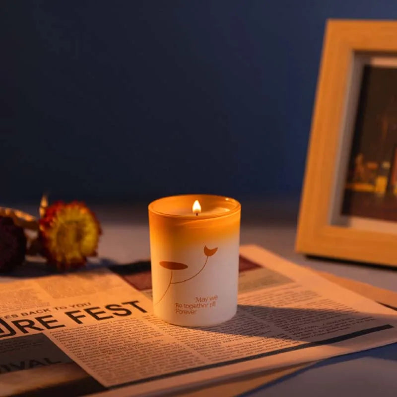 Aromatic Jar Candles for Room Decor, Ebony Sandalwood Scented Candle, Guest Gift Souvenir Candles