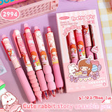 Capybara Erasable Pens 6pcs Refillable Ink Gel Pen Smudge-Free Cute Animal School Supplies for Students Office Stationery Gifts