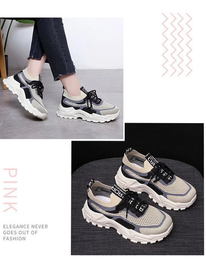 2024 Fashionable Flying Woven Women's Running Shoes Korean-Style Women's Shoes Breathable Lightweight Sports Shoes Ladies Shoes