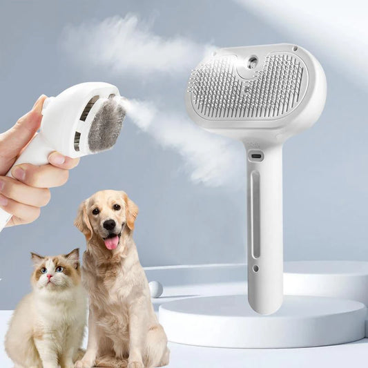 Dog Comb Pet Steam Massage Brush Safe Round Head Soft Teeth Spray Hair Removal Comb for Dogs and Cats Pet Grooming Accessories