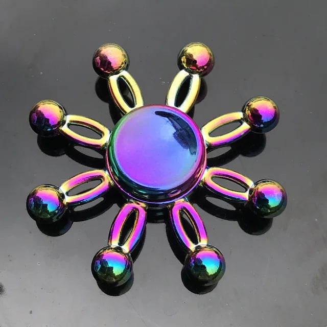 Anti-Anxiety Fidget Toy for Kids Adults Finger Spinner Rainbow Color Metal Alloy 28 Styles Decompression Toy Gifts 