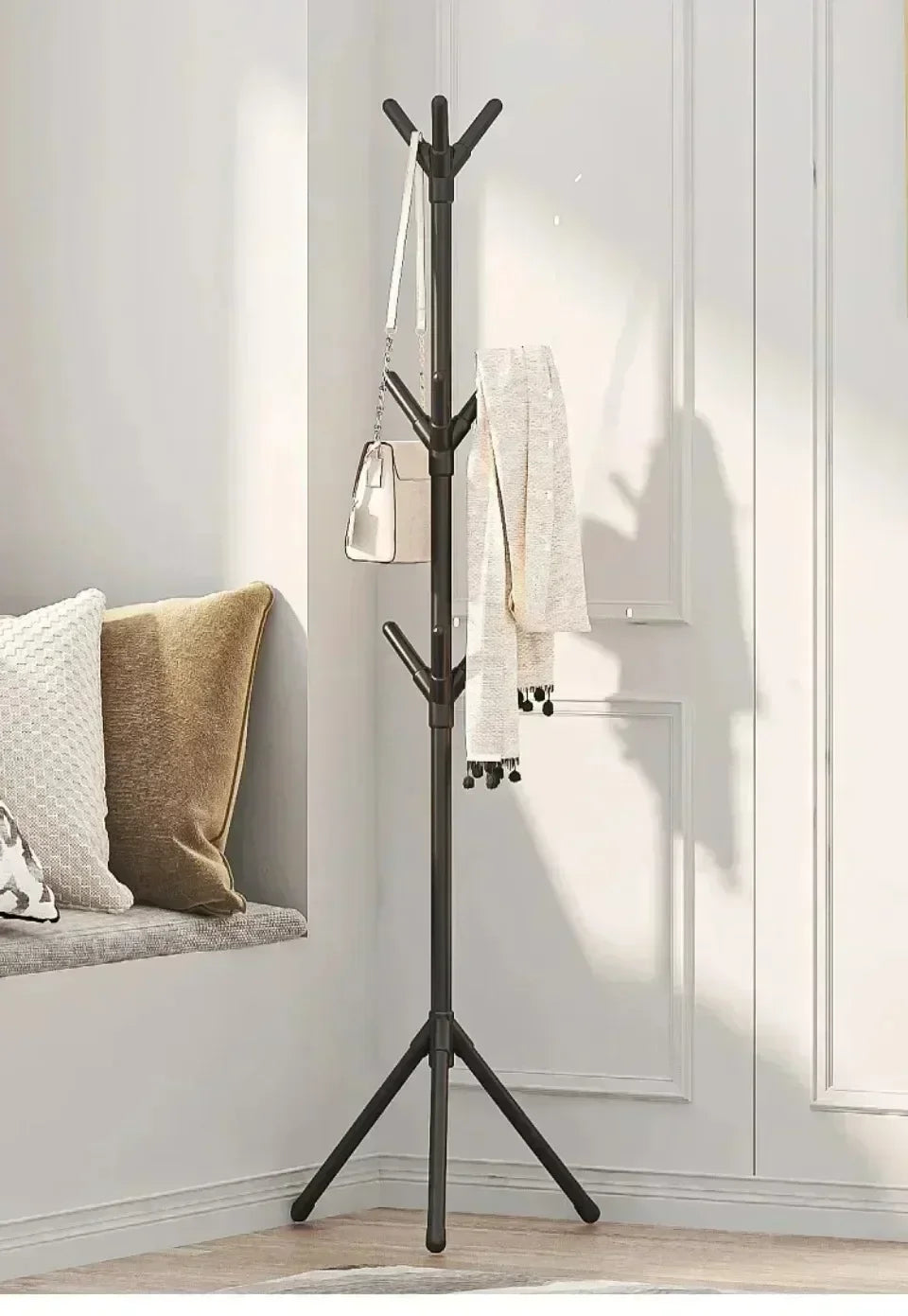 Perchero móvil de pie con múltiples ganchos, con forma de rama de árbol, práctico perchero para el hogar, la sala de estar y el almacenamiento de ropa.