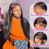 Peruca lace frontal cabelo humano liso hd - Densidade 250%