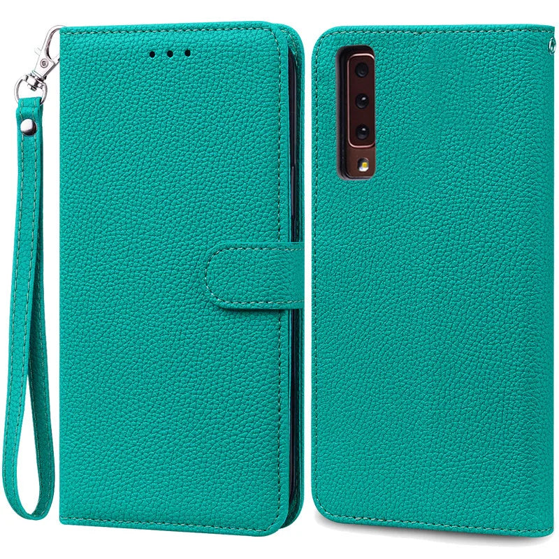 Funda de cuero de lujo con tapa para Samsung Galaxy A7 2018 (SM-A750F)