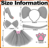 Animal Cat Tiger Cosplay Costume for Boys Girls Headband Clothes Shoes Tail Tutu Skirt Gloves Set for Kids School Performance
