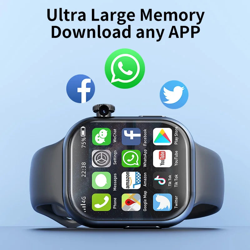 S10 Smart Watch 4G Android 9.0 2.2 inch Amoled Smartwatch With Sim Card 180° Rotating Camera GPS WIFI Google Play 128GB Storage