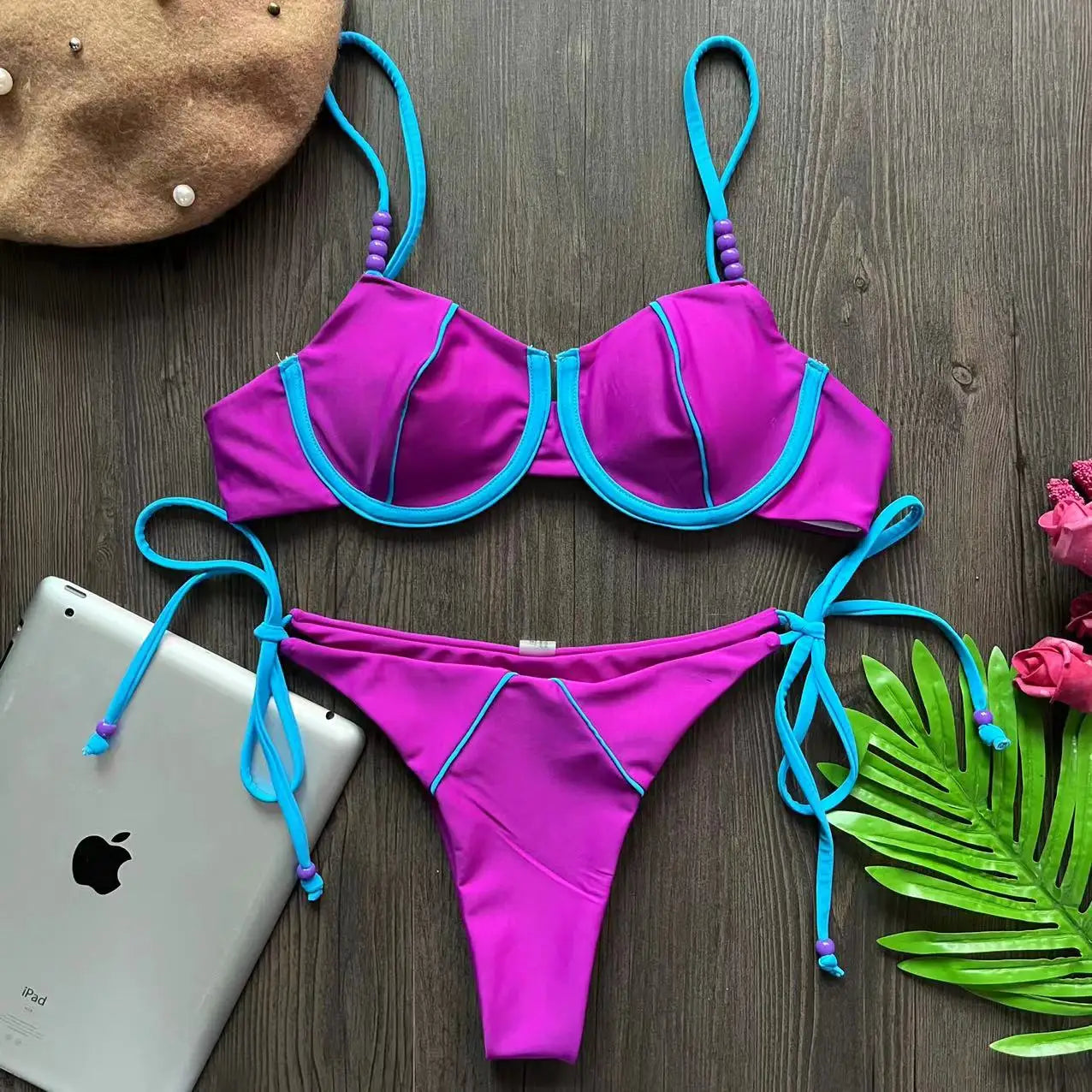 RUOTONGSEPT Nuevo conjunto de bikini push up sexy para mujer, traje de baño de cintura baja para mujer, traje de baño de dos piezas para playa 2023