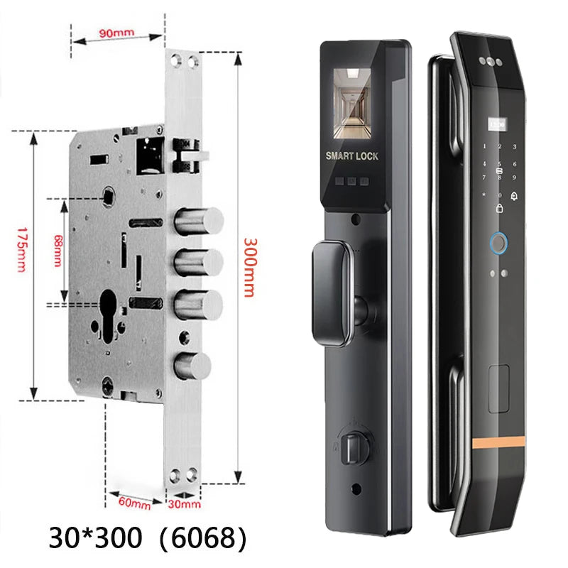 3D Face Smart Door Lock Biometric Recognition Fingerprint Password IC Card APP Wifi Lock Unlock for Home House Apartment