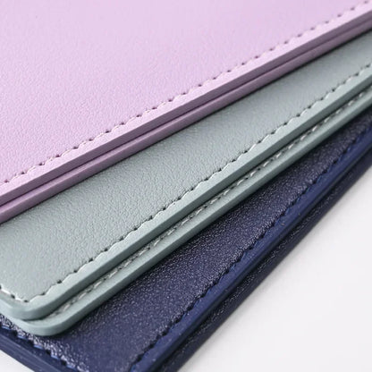 Women Men Card Passport Cover Case Flight Ticket Clip Passport Wallet PU Leather Solid Color Id Holder Passport Holder Purses
