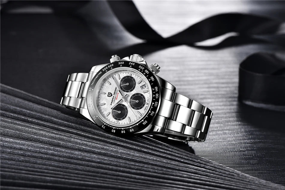 40mm New V2 PAGANI DESIGN Men's Quartz Watches Sapphire Retro Chronograph Stainless Steel Waterproof Watch Men Relogio Masculino