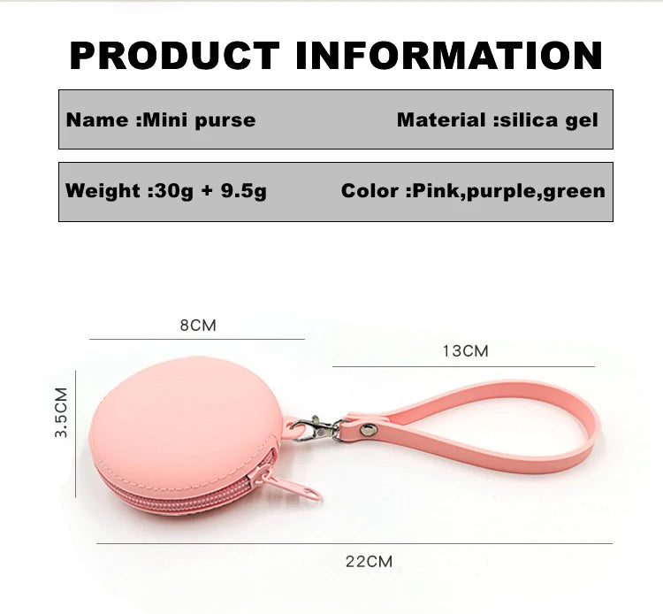Small Purse Silica gel Handbags For Women Round Shape Mini Luxury Designer Female Messenger Coin Purse