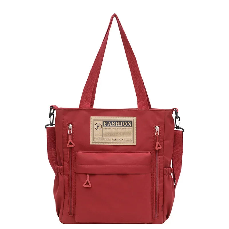 Student Makeup Tote Bag Korean Version Color Blocked Crossbody Bag Women's Fashionable Nylon Single Shoulder Handbag