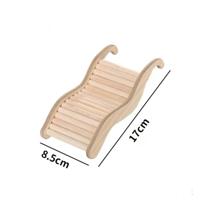 Wooden Wave Staircase Hamster Toy Pet Supplies - Eco-Friendly Fun for Small Animals