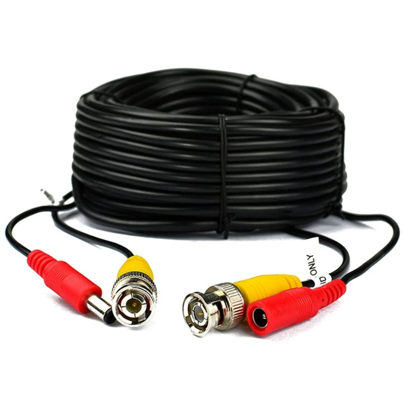 Cable coaxial BNC+CC 2 en 1 para exteriores, conector BNC de 5-50 m, alimentación de vídeo para cámaras AHD, sistema DVR, cámara de vigilancia de seguridad.