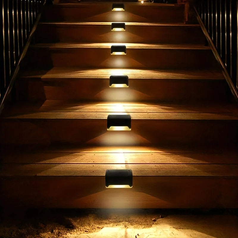 16 PCs Solar Outdoor Deck Lights Commercial Street LED Step Lights suitable for balconies terraces stairs fences lanes paths