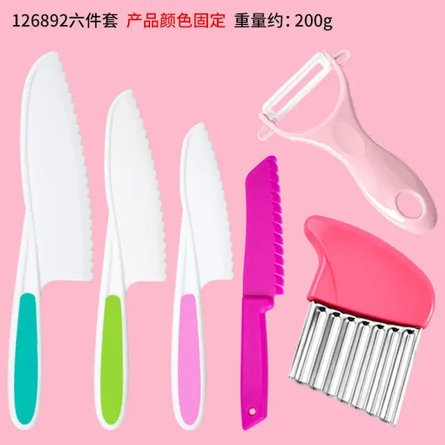 Wooden Cutter for Kids,Kid's Knife,Plastic Fruit Knives,Kids DIY Peeler Tools Kitchen Accessories 