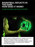 Glowing Green BasketBall For Men Women,Official Size 5/6/7 Soft Composite Leather In&Outdoor Street Luminous Ball Night Use Game
