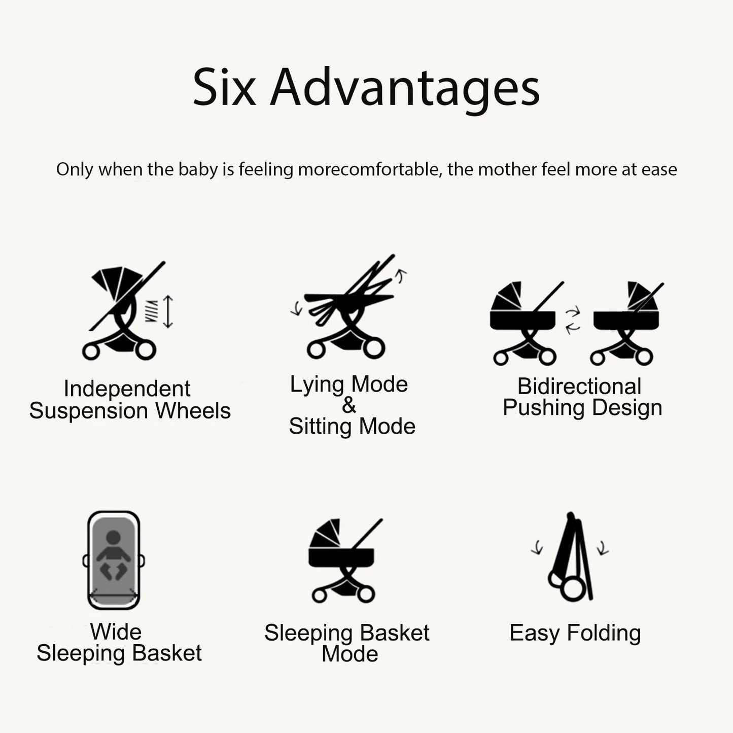 Lightweight Baby Stroller 3-IN-1 Luxury Travel System with Adjustable Seat Baby Car with Canopy& Mosquito Net for Newborns New