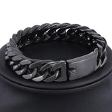 Pulsera de cadena cubana negra de moda, pulsera de acero inoxidable, pulseras de hip hop para hombres, joyería para fiestas, regalos de aniversario, venta al por mayor