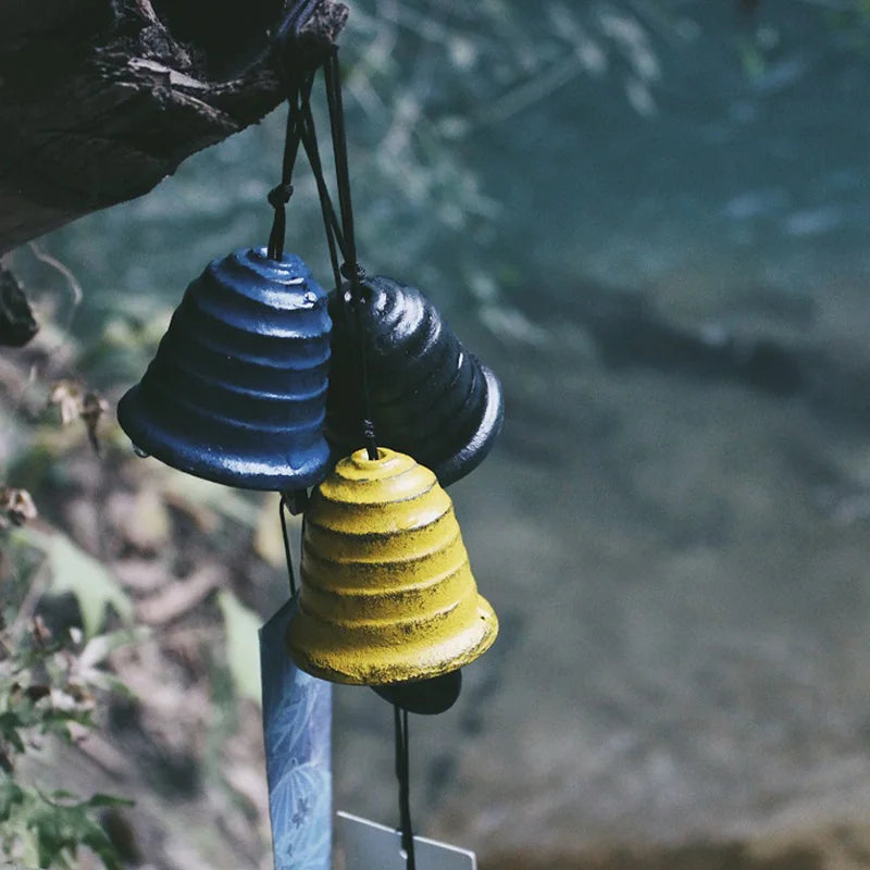 Japanese Wind Chimes Cast Iron Feng Shui Wind Bells Good Luck Hanging Pendant Indoor Outdoor Temple Home Garden Decoration
