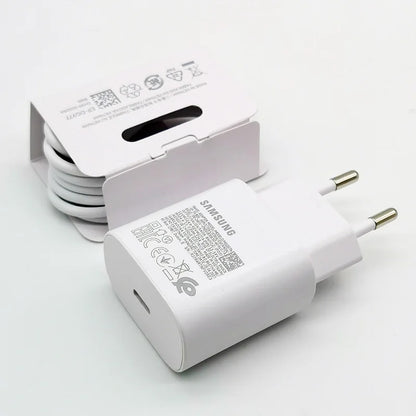 Cargador superrápido Samsung tipo C de 25 W para Galaxy S24, S23, S20, S21, S22 Plus, Note 20, 10, A55, A35, A25, A15, Z Flip Fold 6, 5, 4, 3